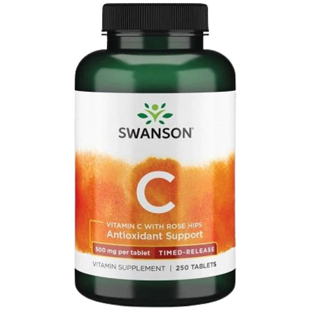 Vitamine C à libération chronométrique 500 mg | Avec Rose Hips 250 comprimés
