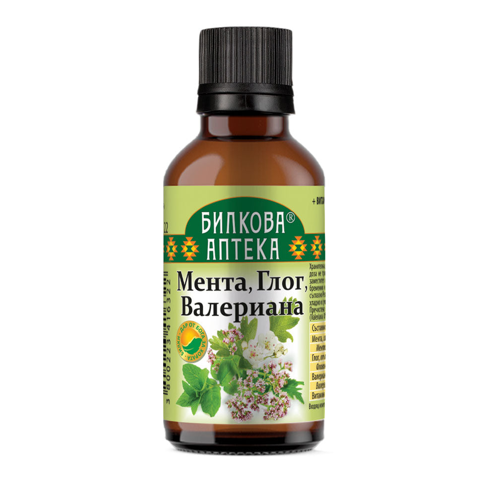 Tenture menthe, aubépine, valériane - 50 ml