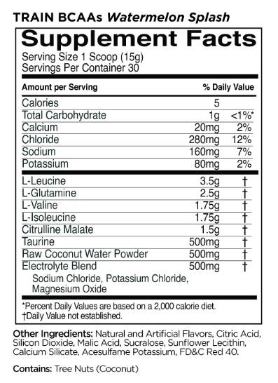 Train BCAAS + électrolytes | Récupération et hydratation - 450 grammes
