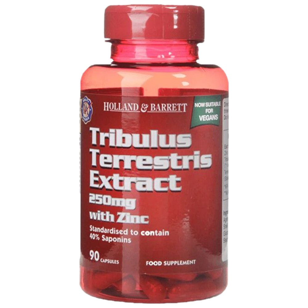 Tribulus terrestris extrait 250 mg (équivalent de 1750 mg)/+ capsules de zinc 90