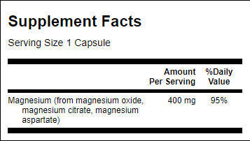 Complexe triple magnésium 400 mg - 300 capsules
