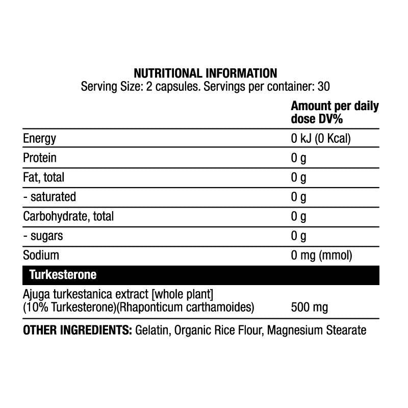Turc 500 mg | Turkesterone Extrait 10% - 60 capsules