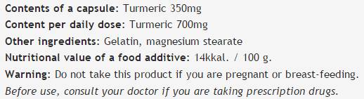Curcuma 350 mg - 100 capsules