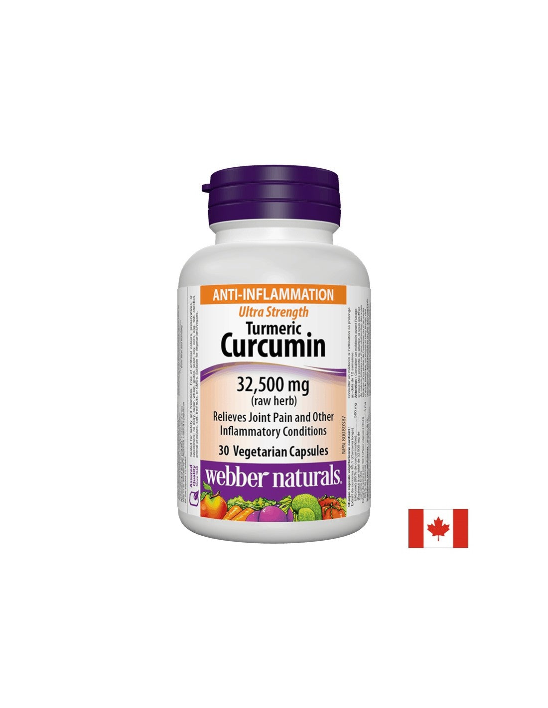 Curcuma Curcumine Ultra Fort/Curcuma et poivre noir, 32 500 mg, 30 capsules <tc>Webber Naturals</tc>