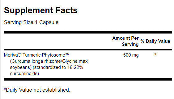 Phytosome de curcuma avec Meriva 500 mg - 60 capsules