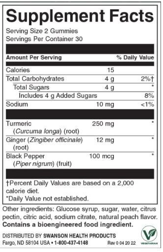 Curcuma avec gummies au gingembre | Mangue - 60 comprimés à croquer