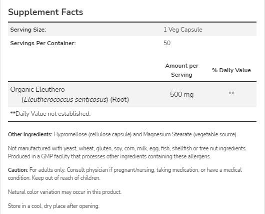 ELEUTHERO 500 mg | Ginseng sibérien - 250 capsules