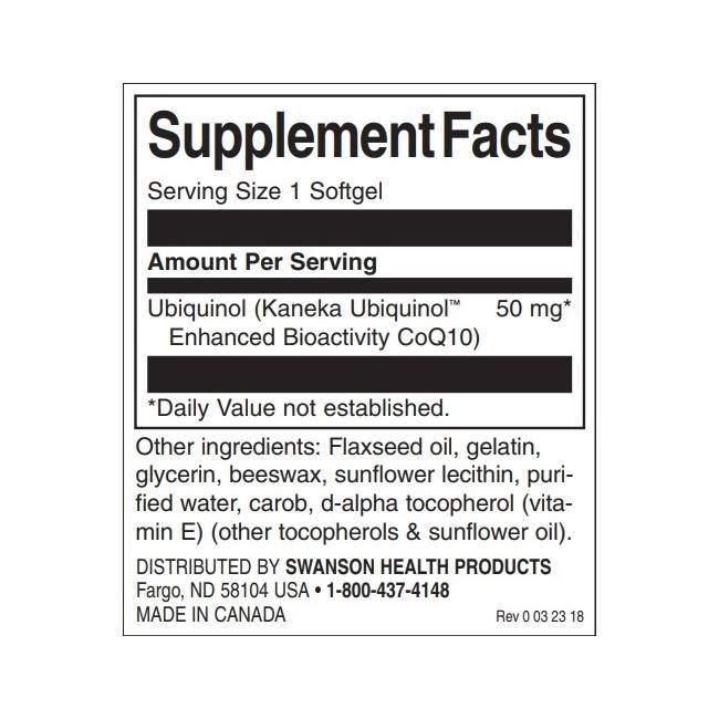 Ubiquinol 50 mg - 60 capsules de gel