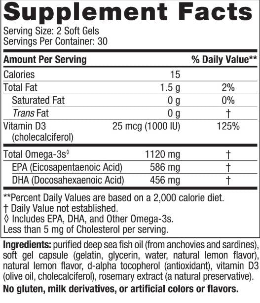 Ultime Omega 2x Mini 1120mg | Avec vitamine D3 - 60 capsules de gel