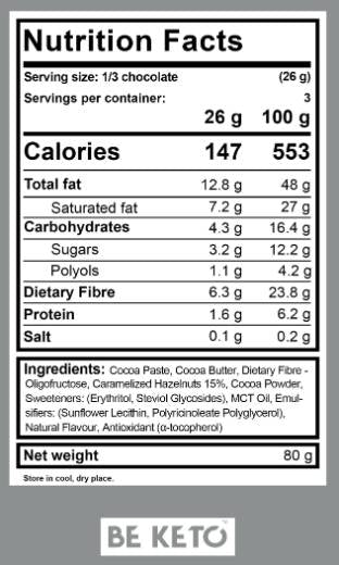 Chocolate keto végétalien | 70% de cacao - 80 grammes
