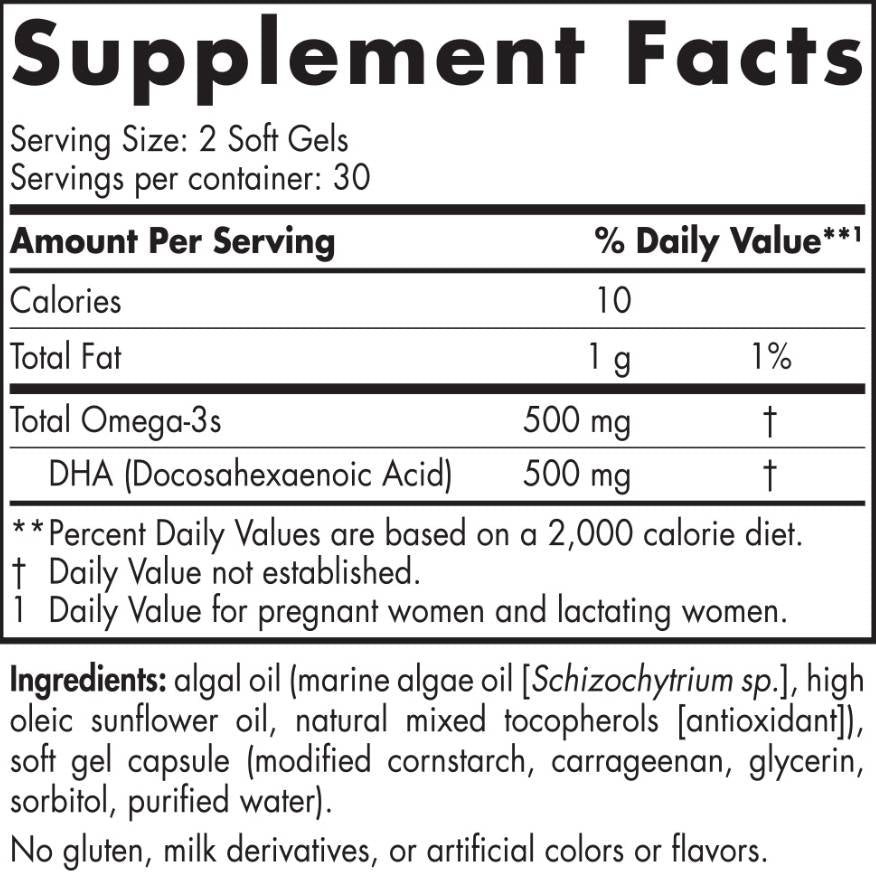 DHA prénatal végétalien - 60 softgels