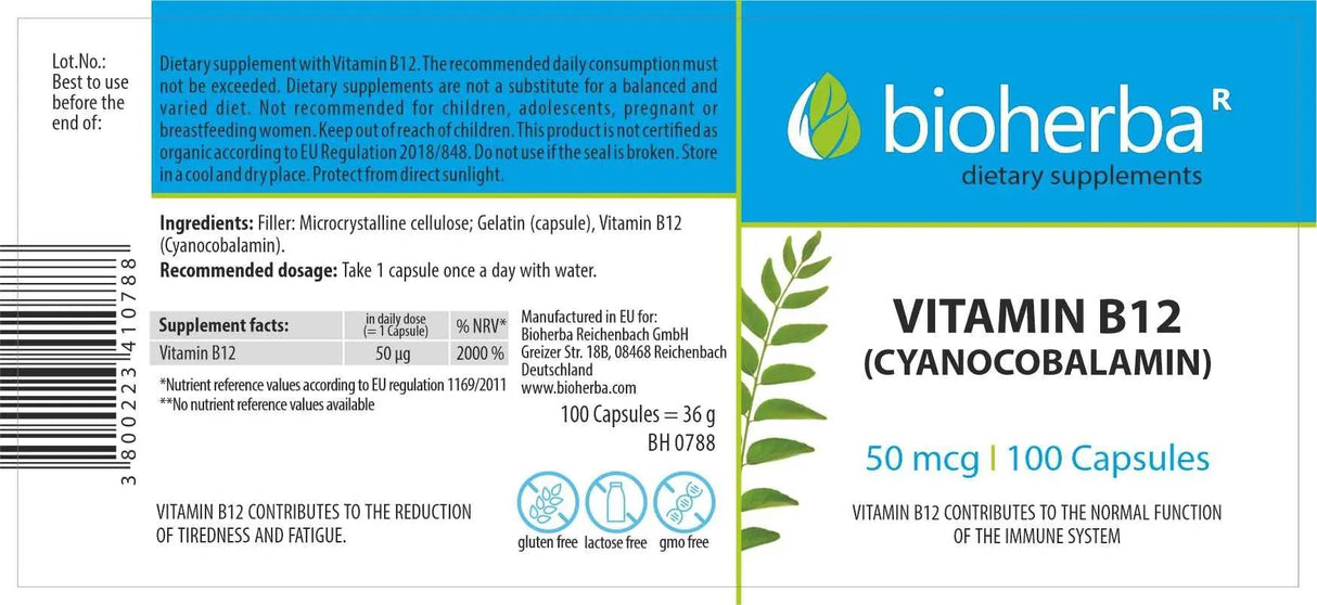 Vitamine B-12 500 MCG - 100 capsules