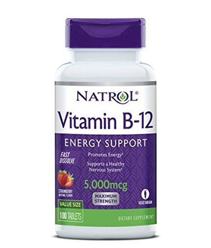 Vitamine B-12 5000mcg Dissolve rapide/100 tabs.