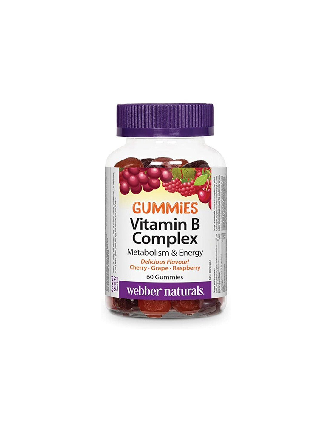 Gummies complexes de vitamine B - Gummies complexes de vitamine B, 60 comprimés de gelée