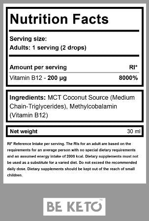 Vitamine B12 en gouttes | comme méthylcobalamine - 30 ml