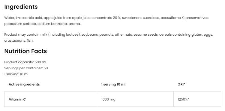 Vitamine C 1000 liquide 500 ml