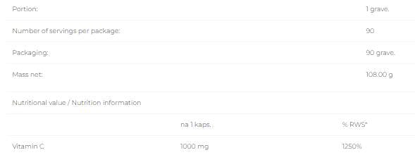 Vitamine C 1000 mg - 90 capsules
