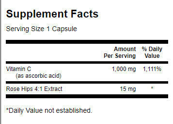 Vitamine C avec des hanches de rose 1000 mg - 30 capsules