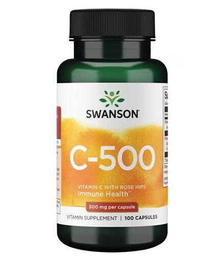 Vitamine C avec des hanches de rose 500 mg - 100 capsules