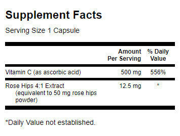 Vitamine C avec des hanches de rose 500 mg - 100 capsules