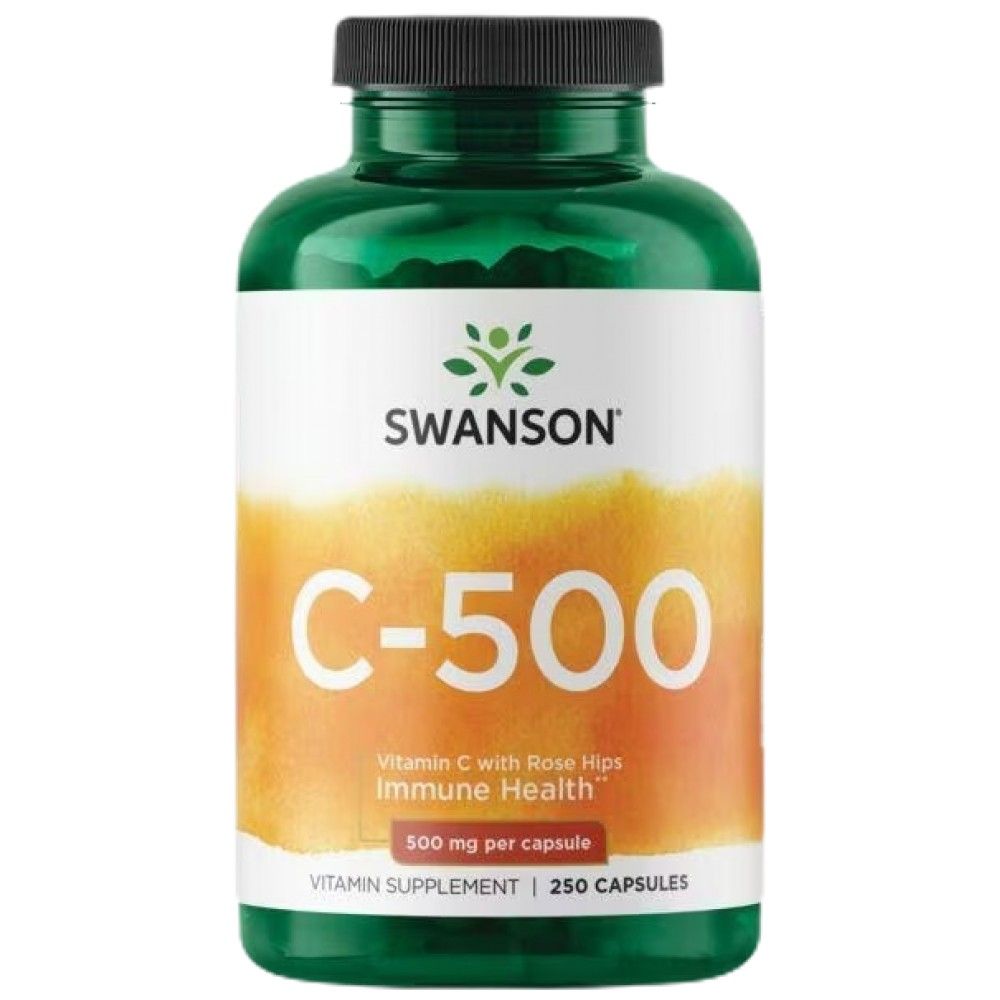 Vitamine C avec des hanches de rose 500 mg - 250 capsules