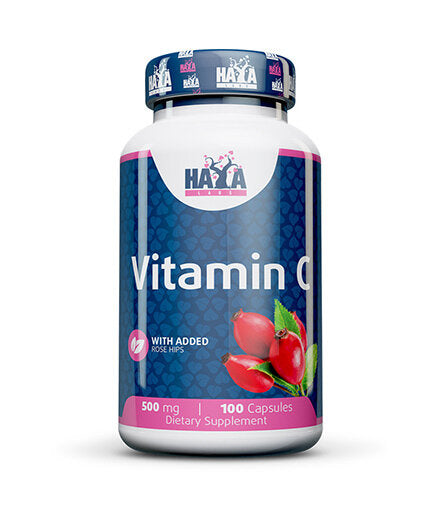 Vitamine C avec des hanches Rose 500 mg/100 Caps.
