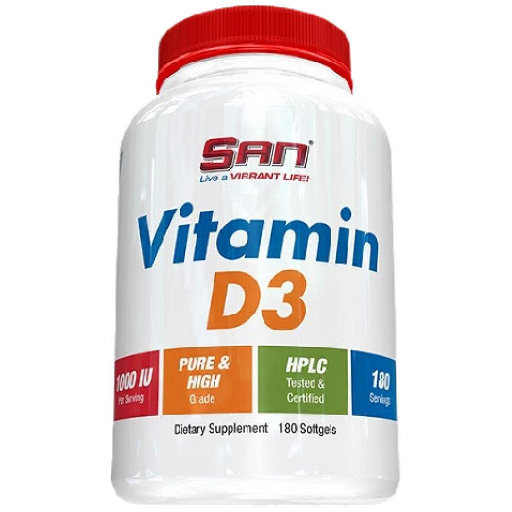 Vitamine D3 1000 UI - 180 capsules de gel
