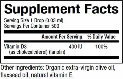 Vitamine D3 400 UI pour les enfants - liquide 15 ml