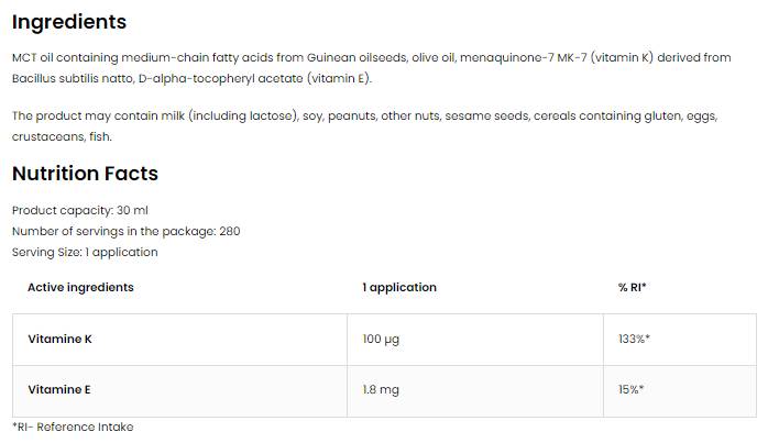 Vitamine K2 MK-7 Spray 30 ml