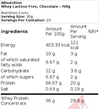 Whey | Protéine sans lactose - 700 grammes