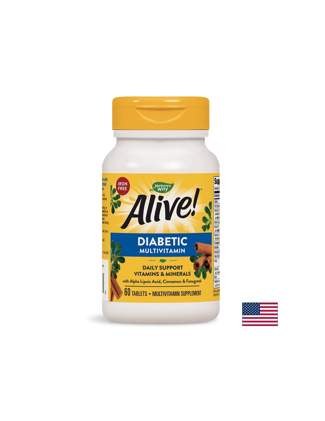 Multivitamines pour diabétiques Aliments complets <tc>Alive</tc>! - <tc>Alive</tc>! Multivitamines pour diabétiques, 60 comprimés Nature's Way