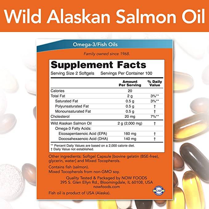 Huile de saumon sauvage de l'Alaska - 200 softgels