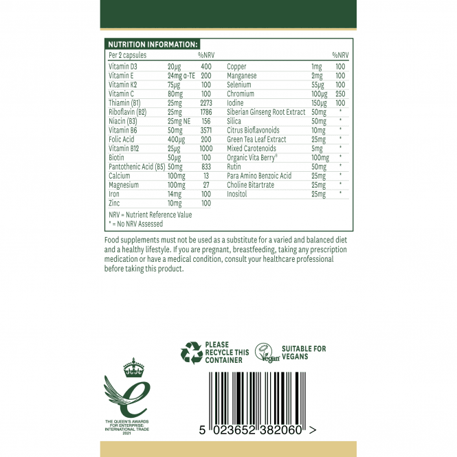 Multi-vitamines et minéraux pour femmes 60 capsules natures