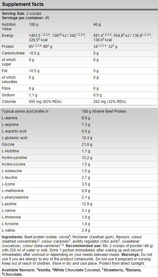 Xtreme Beef Hydrolyzed Protein isolat 1800 grams