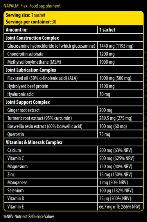 Xtreme Napalm Flex | Formule conjointe avancée - 30 paquets