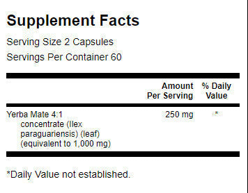 Yerba Mate (4: 1) 125 mg - 120 capsules