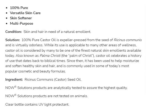 Huile de ricin | 100% Pure Purlele Skin Care - 473 ml