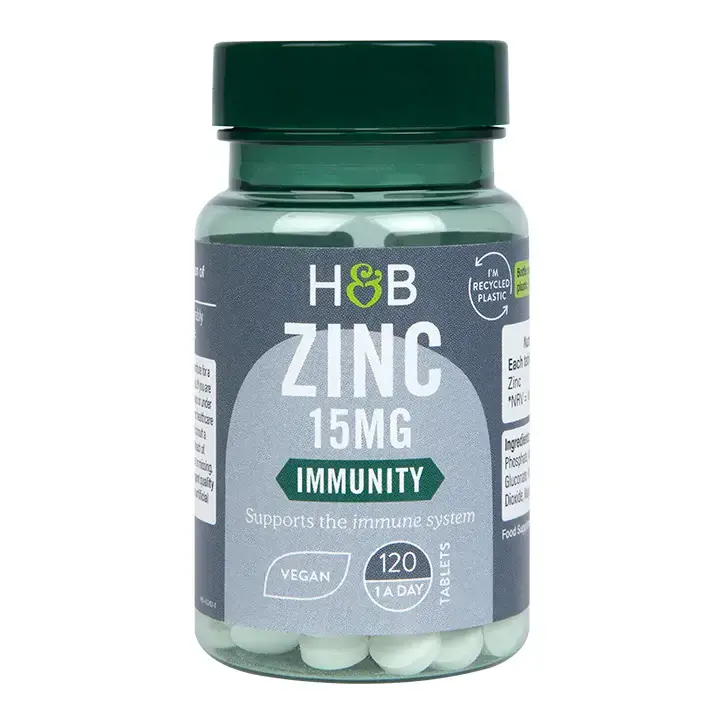 Zinc (zinc) 15mg 120 comprimés végétaliens Holland & Barrett