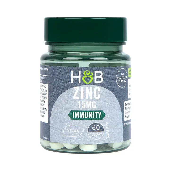 Zinc (zinc) 15mg 60 comprimés végétaliens Holland & Barrett