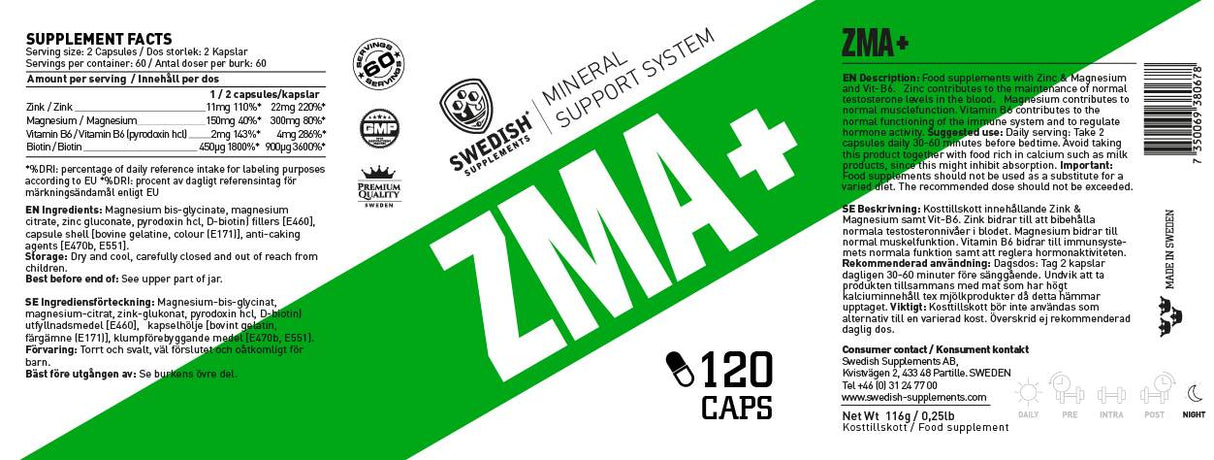 ZMA + - 120 capsules