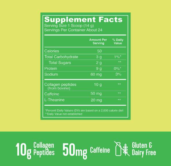 Peptides de collagène matcha - 341 grammes