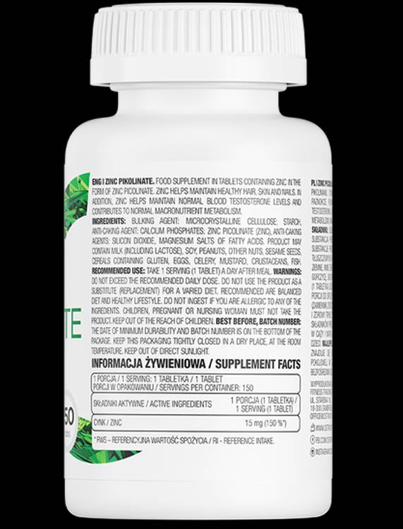Picolinate de zinc 15 mg - 150 comprimés