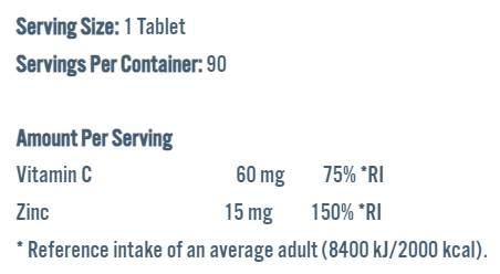 Vitalité du zinc | 15 mg de zinc bisglycinate - 90 capsules