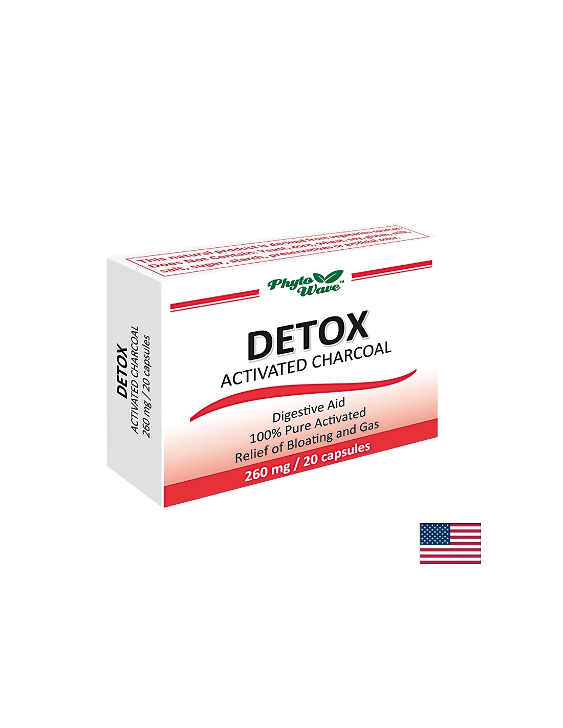Charbon activé à la désintoxication 260 mg x 20 capsules