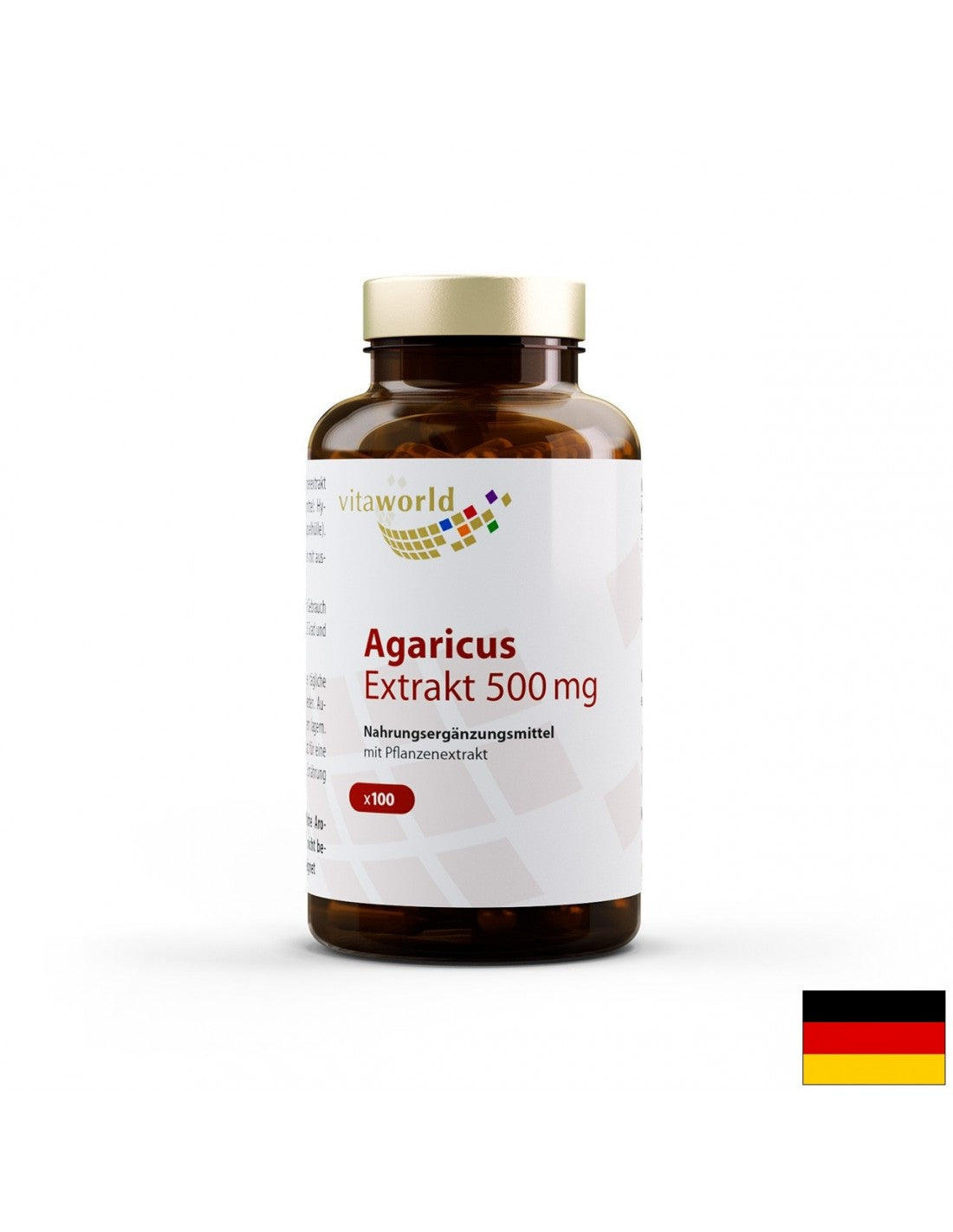 Extrait d'agaricus 500 mg, 100 capsules