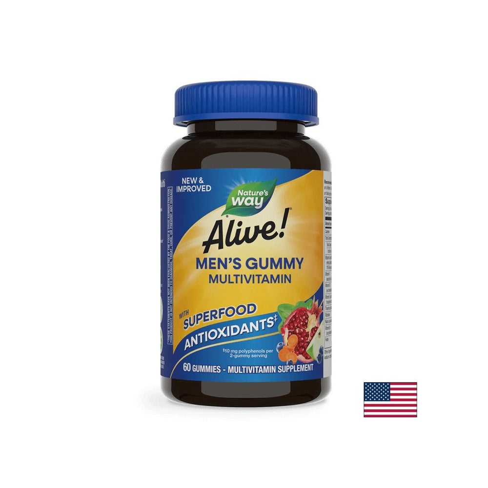 <tc>Alive</tc>! Gomme multivitaminée complète pour hommes / <tc>Alive</tc>! Nature's Way Multivitamines pour hommes, 60 gélules