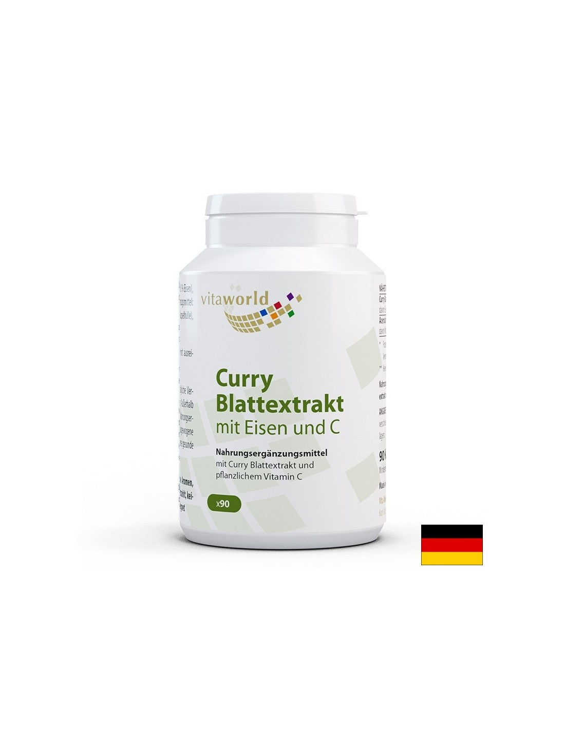 Anémie - Extrait de feuilles de curry avec du fer et de la vitamine C, 90 capsules