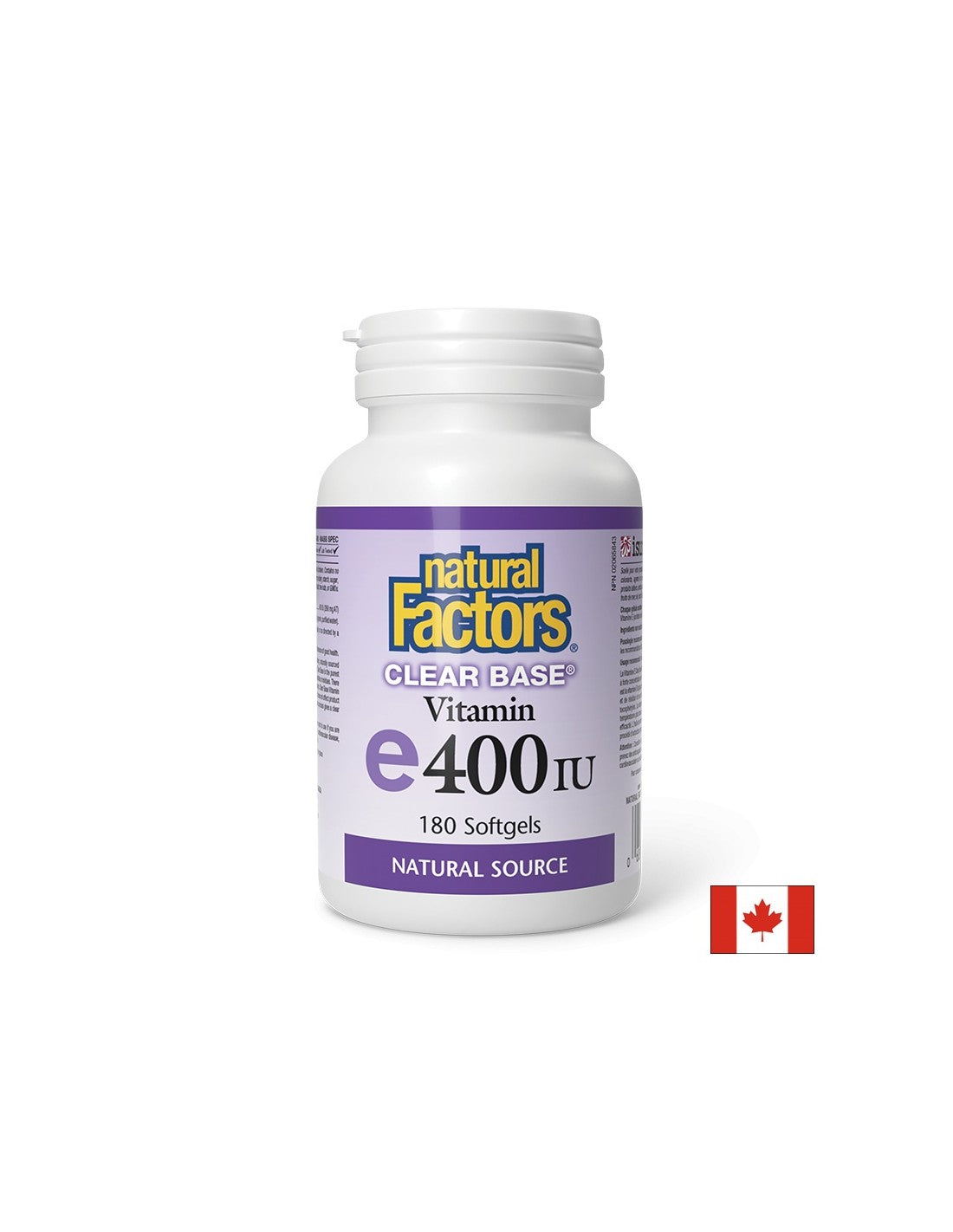 Vitamine de base claire E 400 UI - 180 capsules de gel