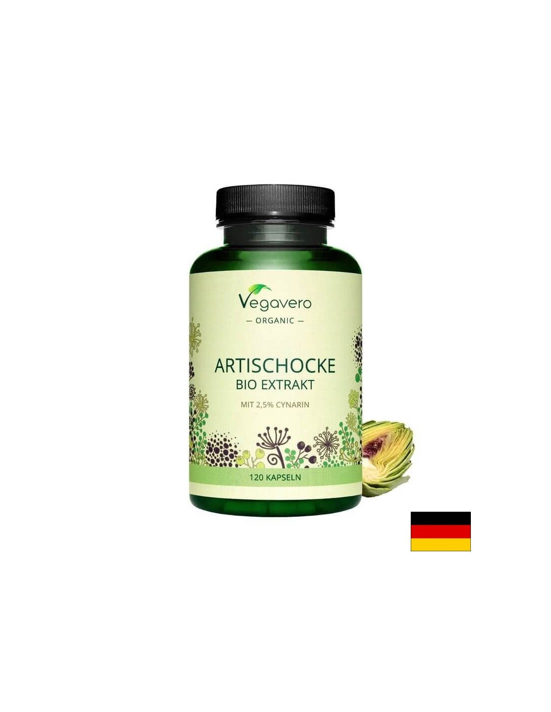 Artischocke Bio Extrakt/ BIO Extrait d'artichaut, 120 gélules, 100% végétalien <tc>Vegavero</tc>