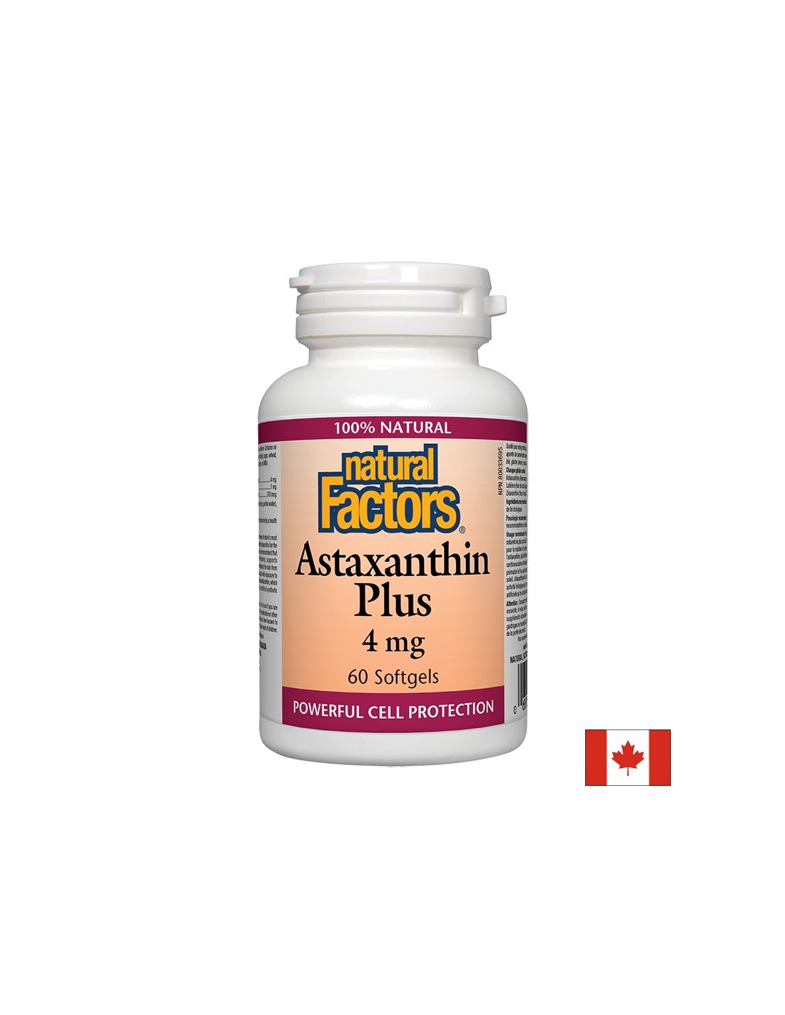 Astaxanthine Plus/ Astaxanthine + Lutéine et Zéaxanthine 4 mg x 60 capsules molles <tc>Natural Factors</tc>